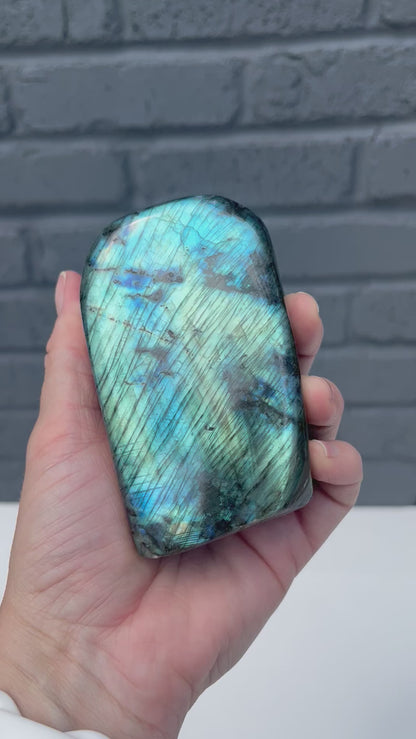 Labradorite Freeform, Very Flashy!!!Real Crystal