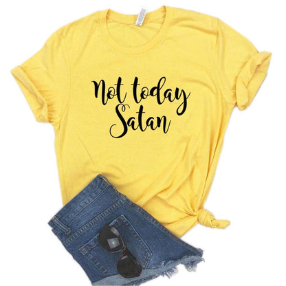 Not Today Satan Print Women Tshirts Cotton Casual Funny t Shirt For Lady  Yong Girl Top Tee Hipster 6 Color