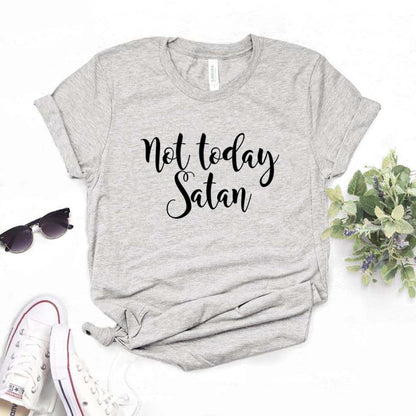 Not Today Satan Print Women Tshirts Cotton Casual Funny t Shirt For Lady  Yong Girl Top Tee Hipster 6 Color