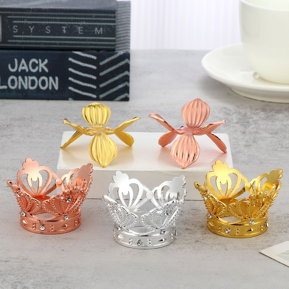 Metal Handicraft Base Crown Leaf Flower Crystal Ball Holder Sphere Stone Support Display Stand Home Decor Photography Props Gift