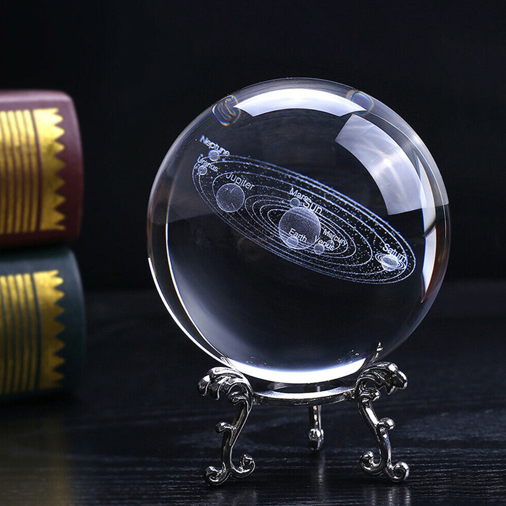 3D Engraved DIY Photography Props Gemstone  Sphere Holder Art Craft Display Metal Base Home Decor Crystal Ball Stand Office