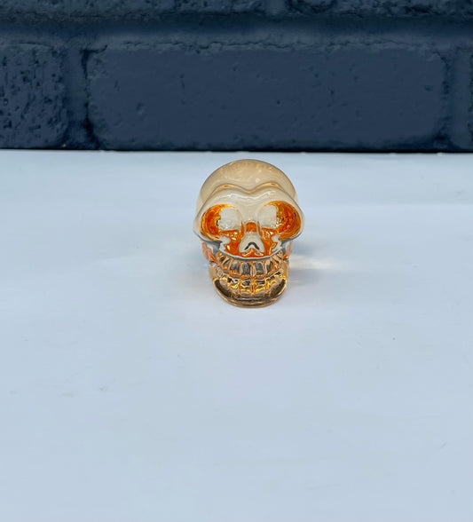 Orange Sea Glass Skulls