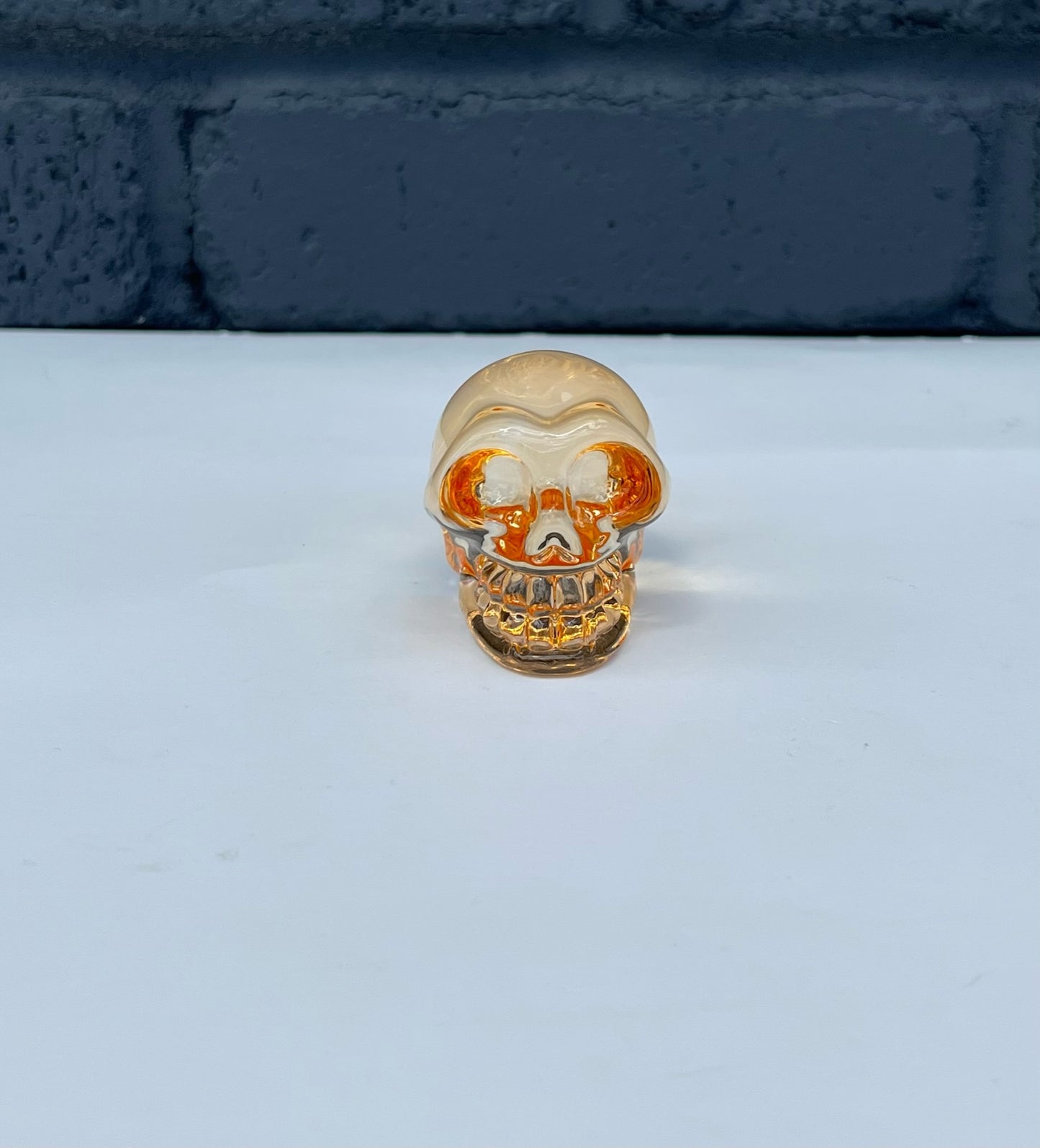 Orange Sea Glass Skulls