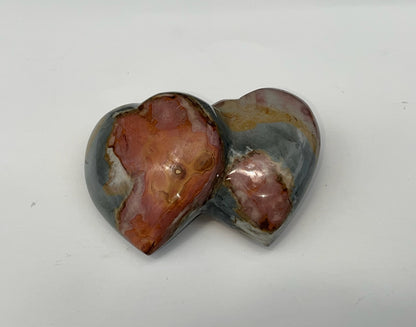 Mookaite/ Polychrome Jasper Double Heart Carvings