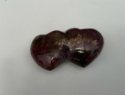 Mookaite/ Polychrome Jasper Double Heart Carvings