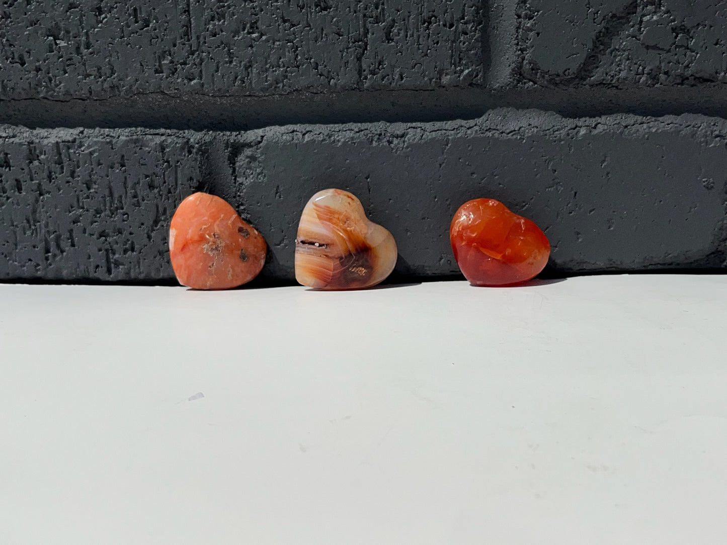 Carnelian Hearts Carving, various sizes