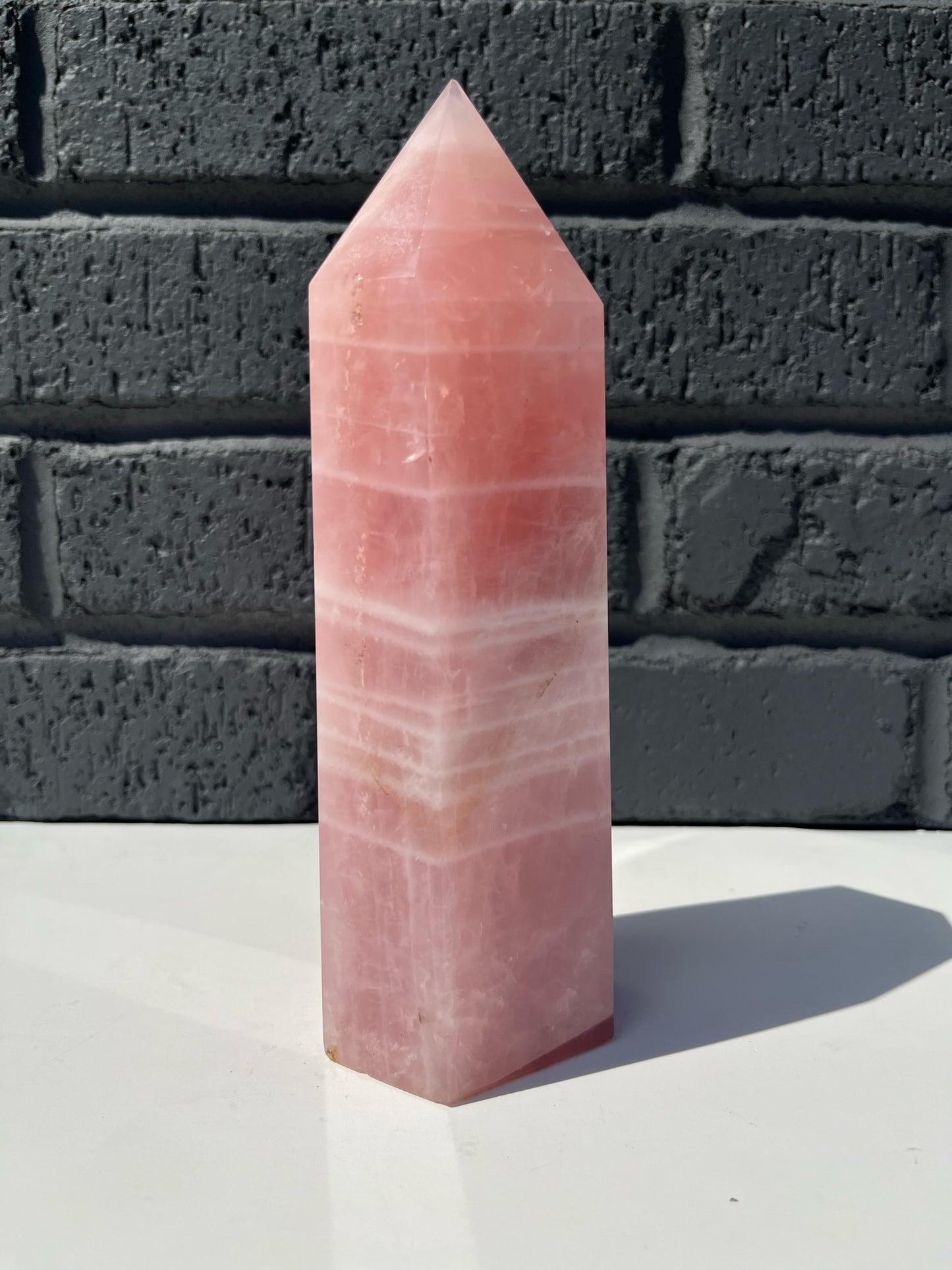 Rose Quartz ,Large Tower, 8in