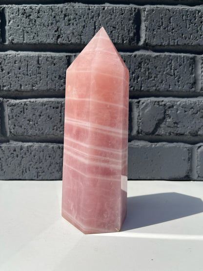 Rose Quartz ,Large Tower, 8in