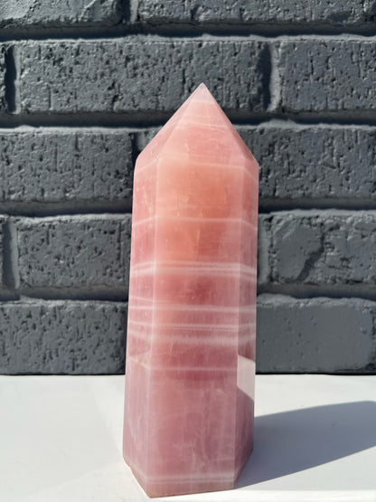 Rose Quartz ,Large Tower, 8in