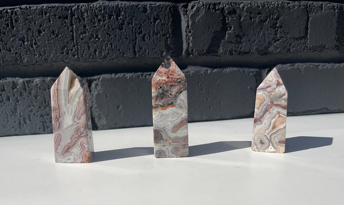 Small Mexican Crazy Lace Agate Crystal Towers