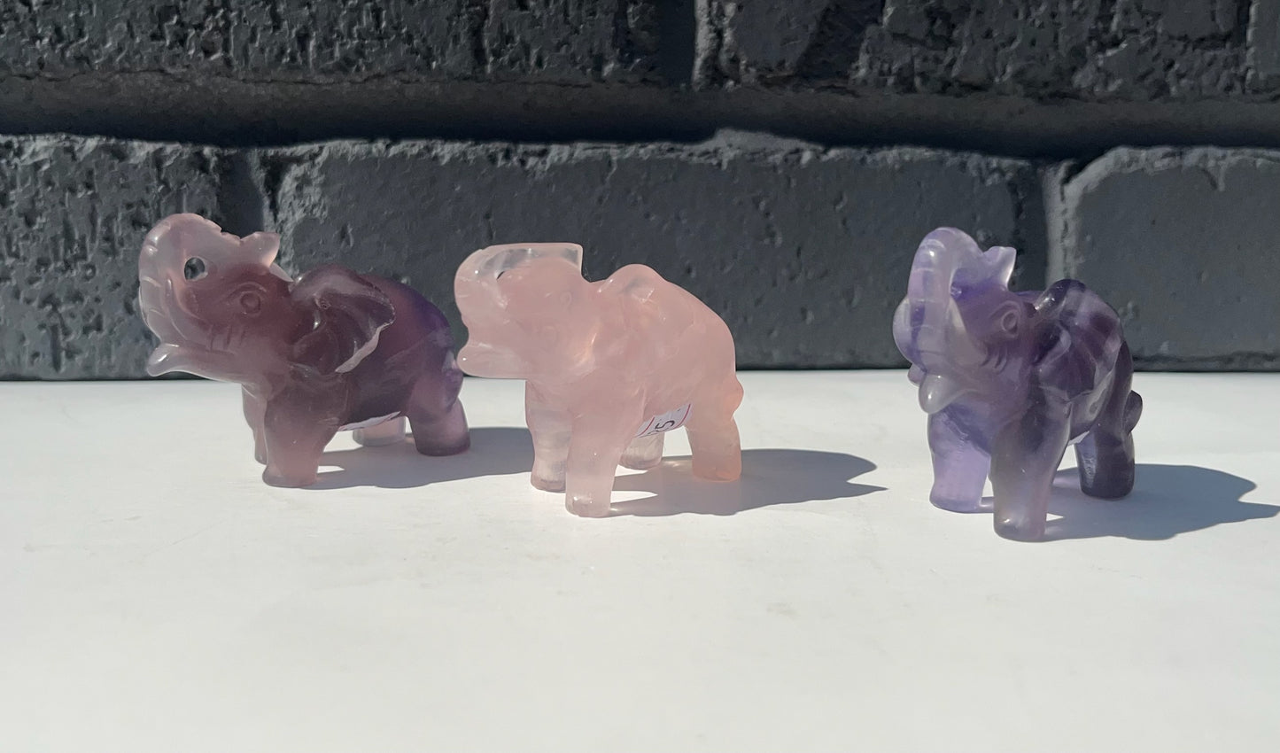 Crystal Elephant Carving, 2 inch