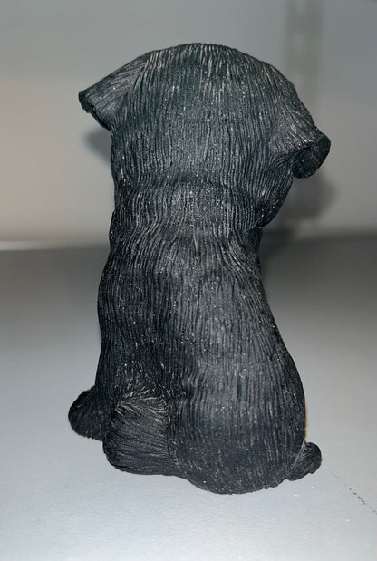 Black Obsidian Dog Carvings, Real Crystal