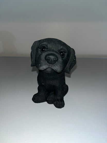 Black Obsidian Dog Carvings, Real Crystal