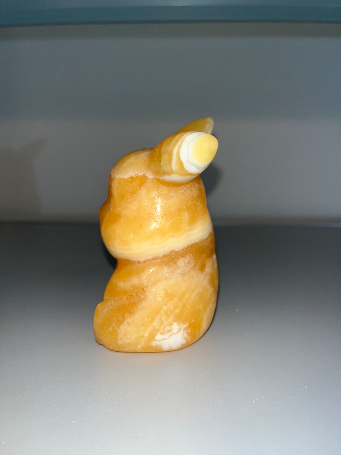 Yellow Calcite Pikachu Carving