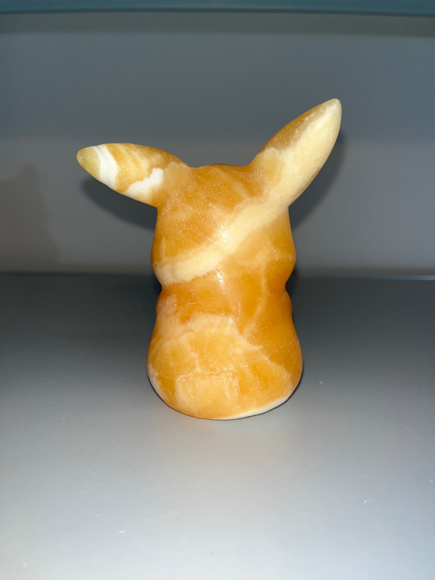 Yellow Calcite Pikachu Carving