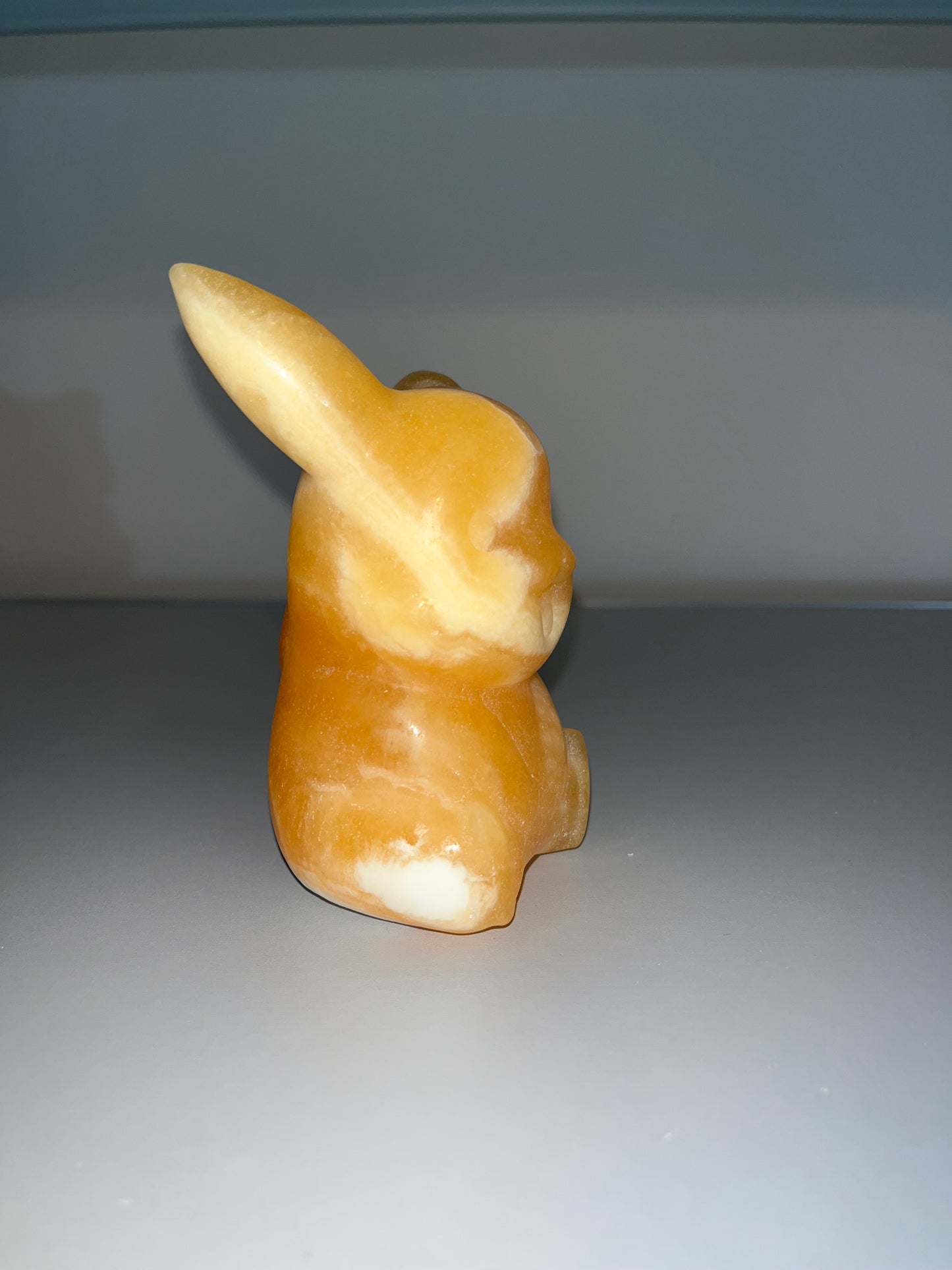 Yellow Calcite Pikachu Carving