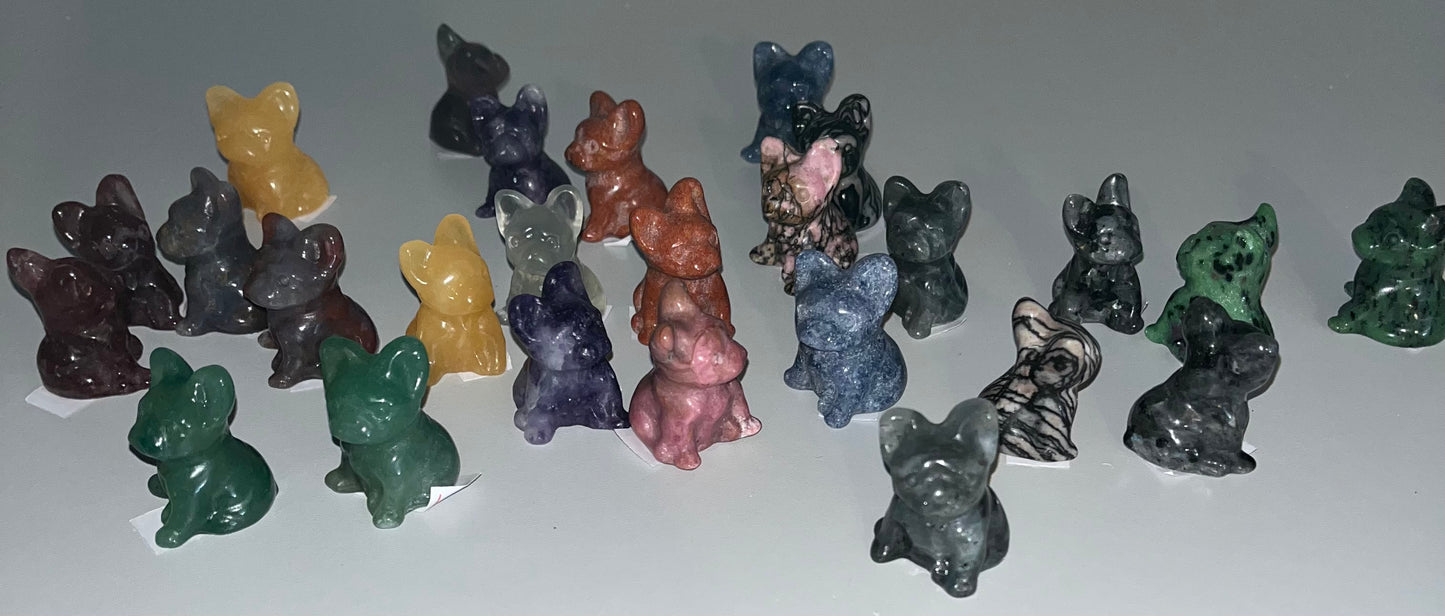 Real Crystal Bulldog Carvings