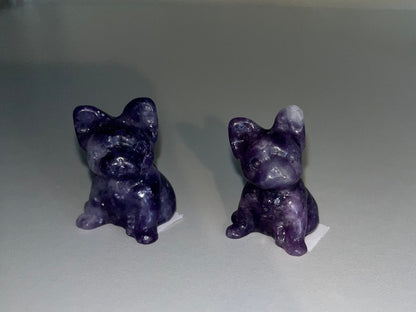 Real Crystal Bulldog Carvings