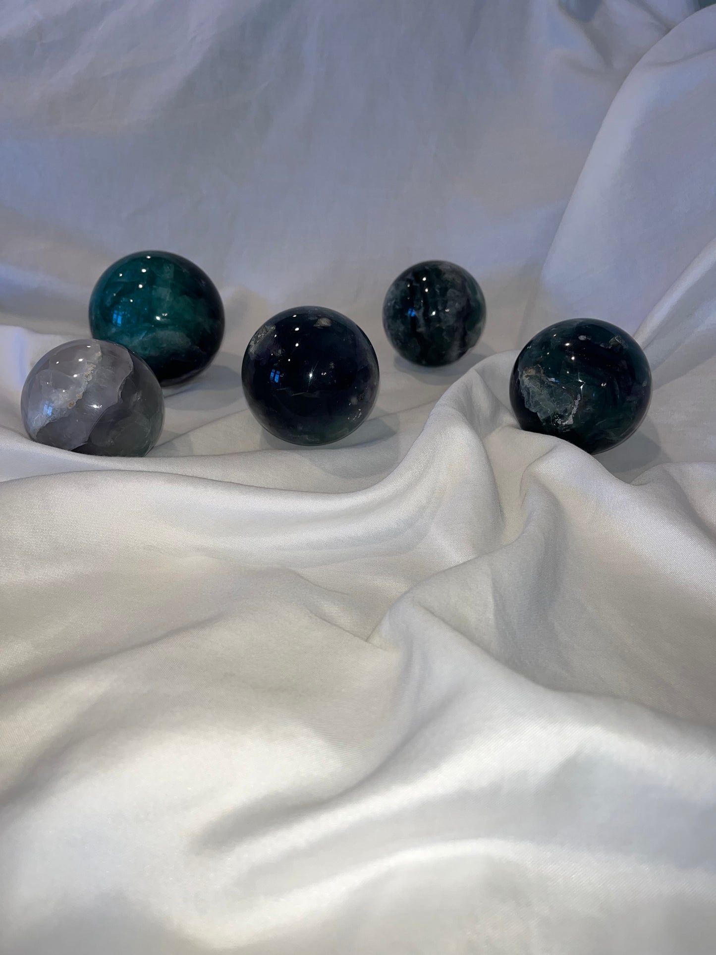 Rainbow Fluorite Spheres