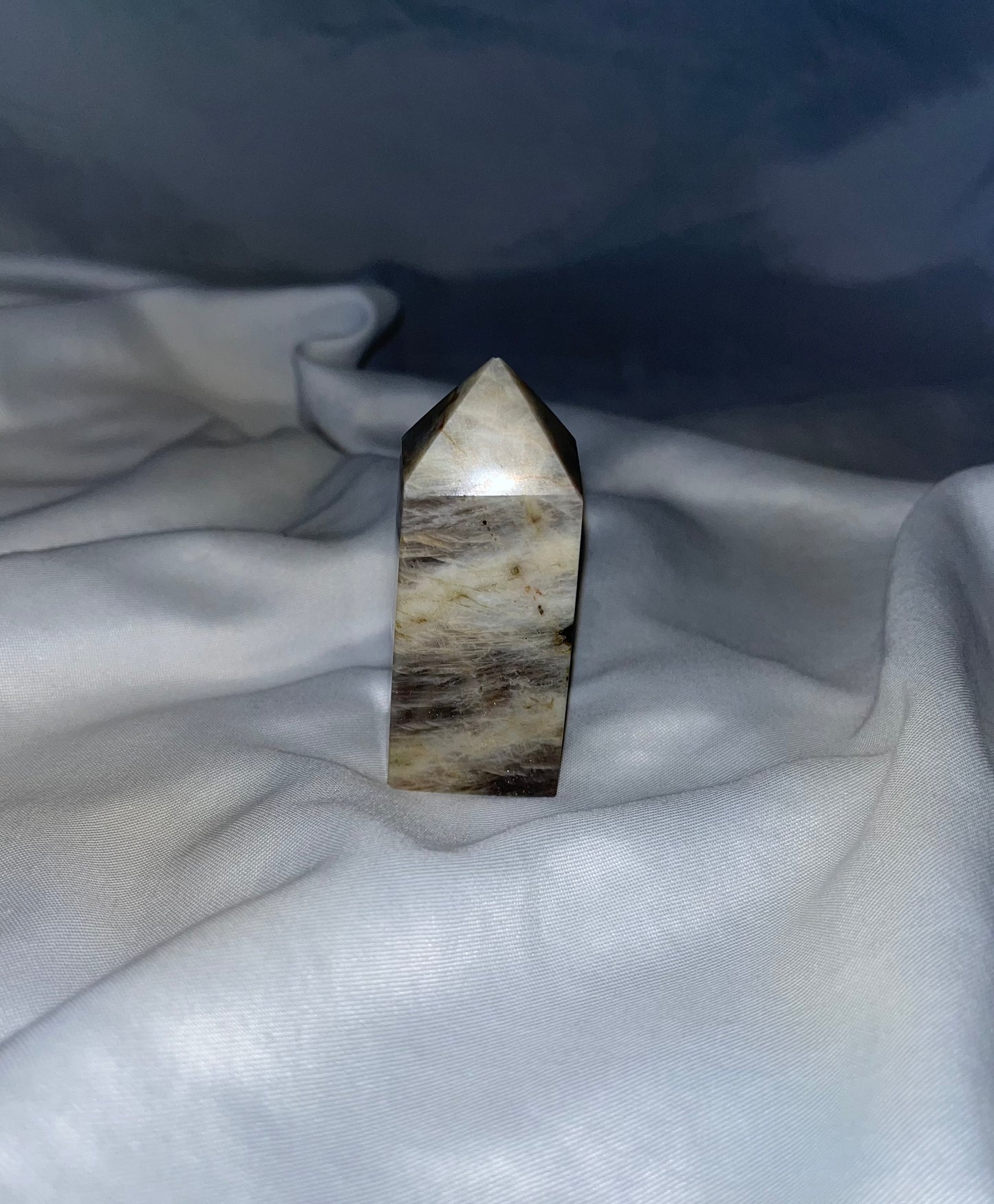 Black Moonstone Real Crystal Towers