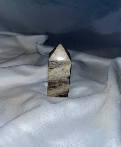 Black Moonstone Real Crystal Towers