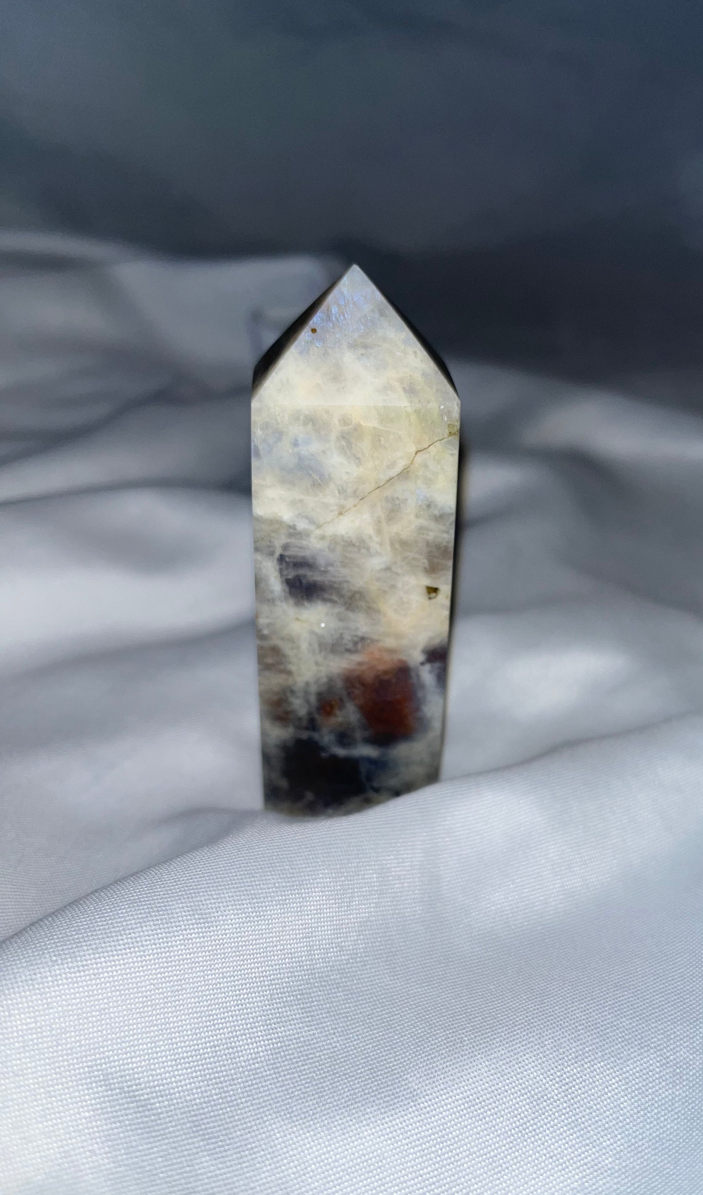 Black Moonstone Real Crystal Towers