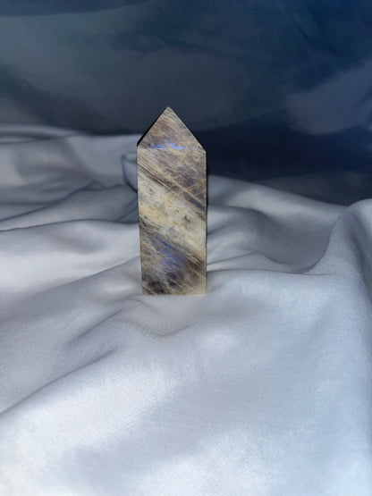 Black Moonstone Real Crystal Towers