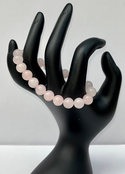 Rose Quartz Crystal Bracelet, 8mm