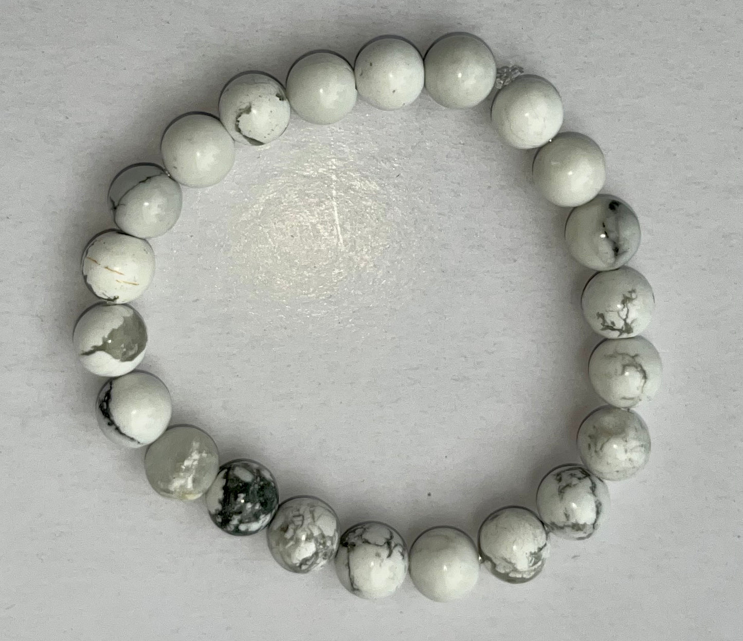 Howlite Crystal Bracelet, 8mm