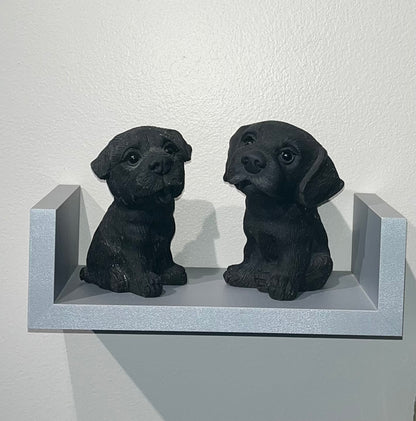 Black Obsidian Dog Carvings, Real Crystal