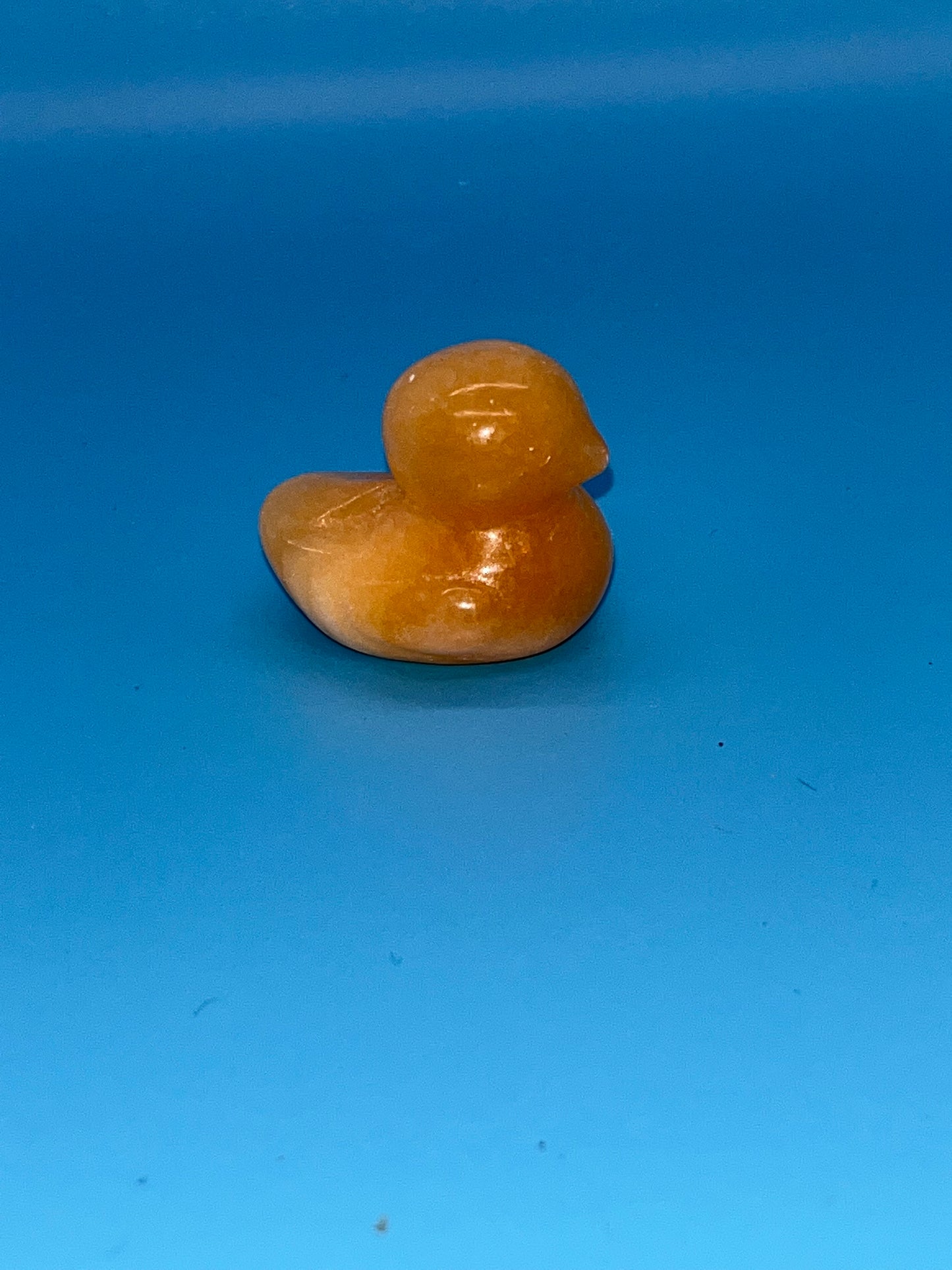 Orange Calcite Duck Carving