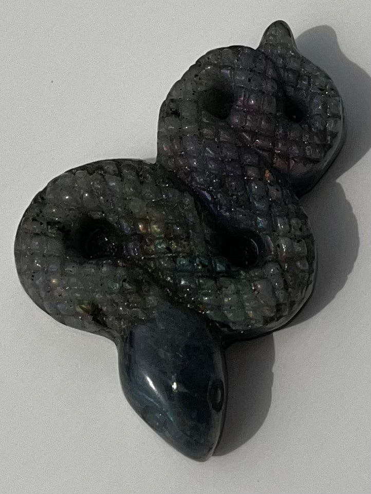 Labradorite Snake Carvings, 2 inch