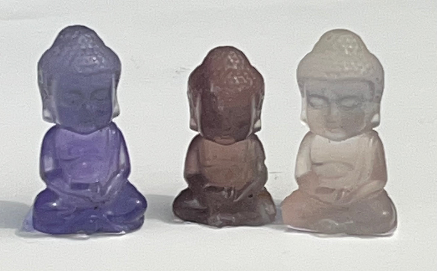 Rainbow Fluorite Little Buddha Carvings, 1.5 inch