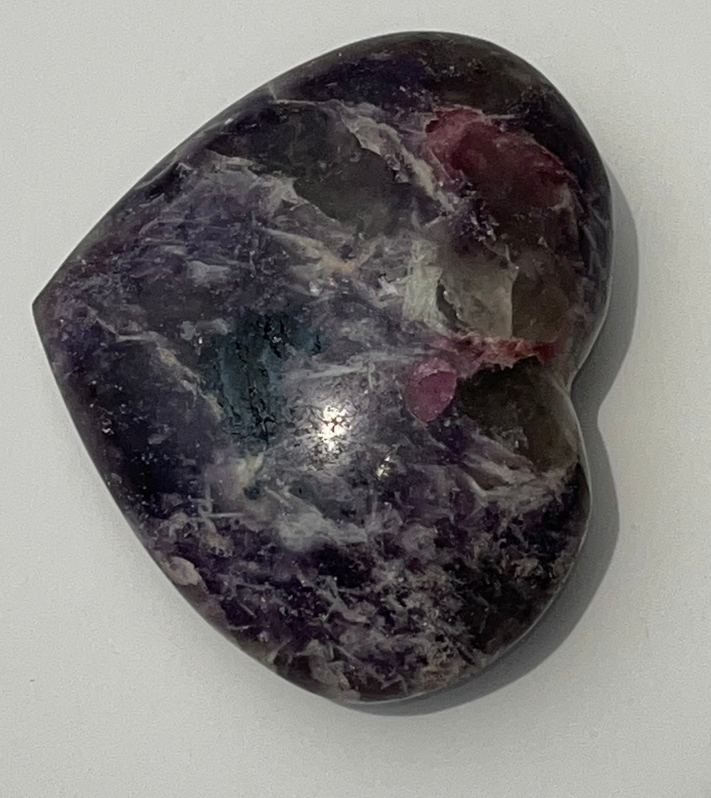 Lepidolite Heart Carving, 2.5