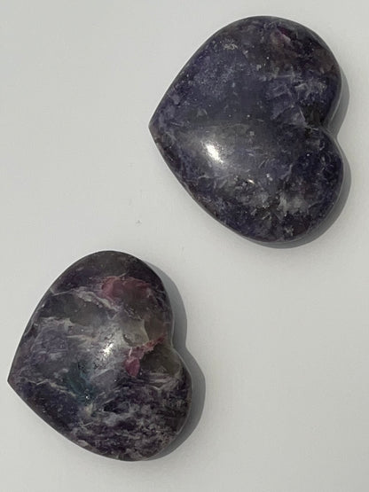 Lepidolite Heart Carving, 2.5