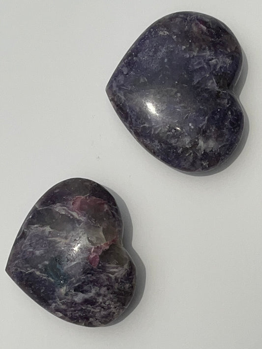 Lepidolite Heart Carving, 2.5