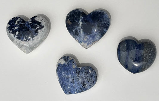 Sodalite Heart Carvings, 2 inch