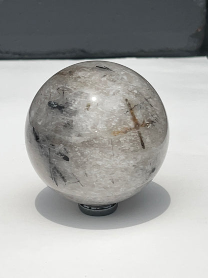 Tourmaline Quartz Crystal Sphere, 2.7inch