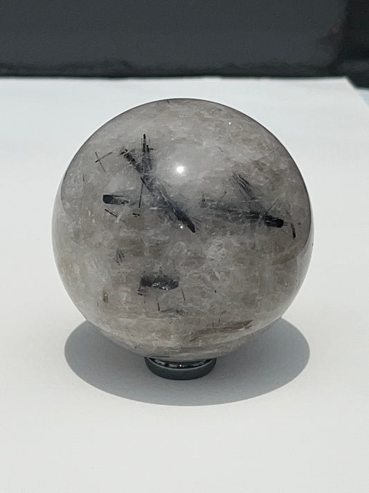 Tourmaline Quartz Crystal Sphere, 2.7inch