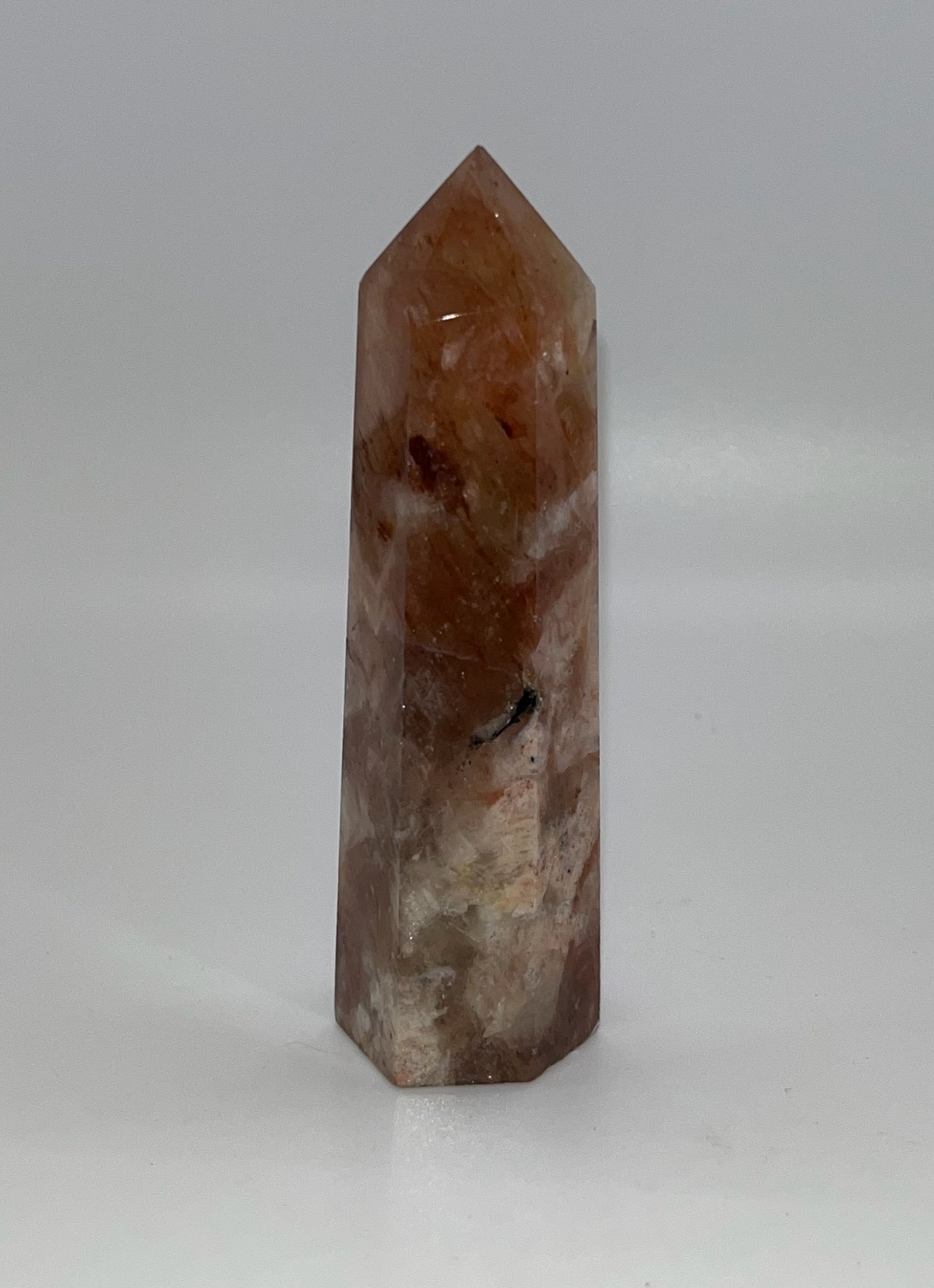 Fire Quartz and Flower Agate Towers, 3.5inch