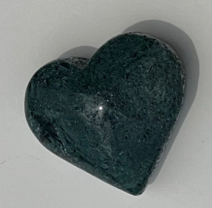 Moss Agate Heart Carving, 1.7 inch