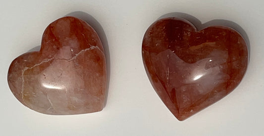 Fire Quartz Heart Carving, 2 inch