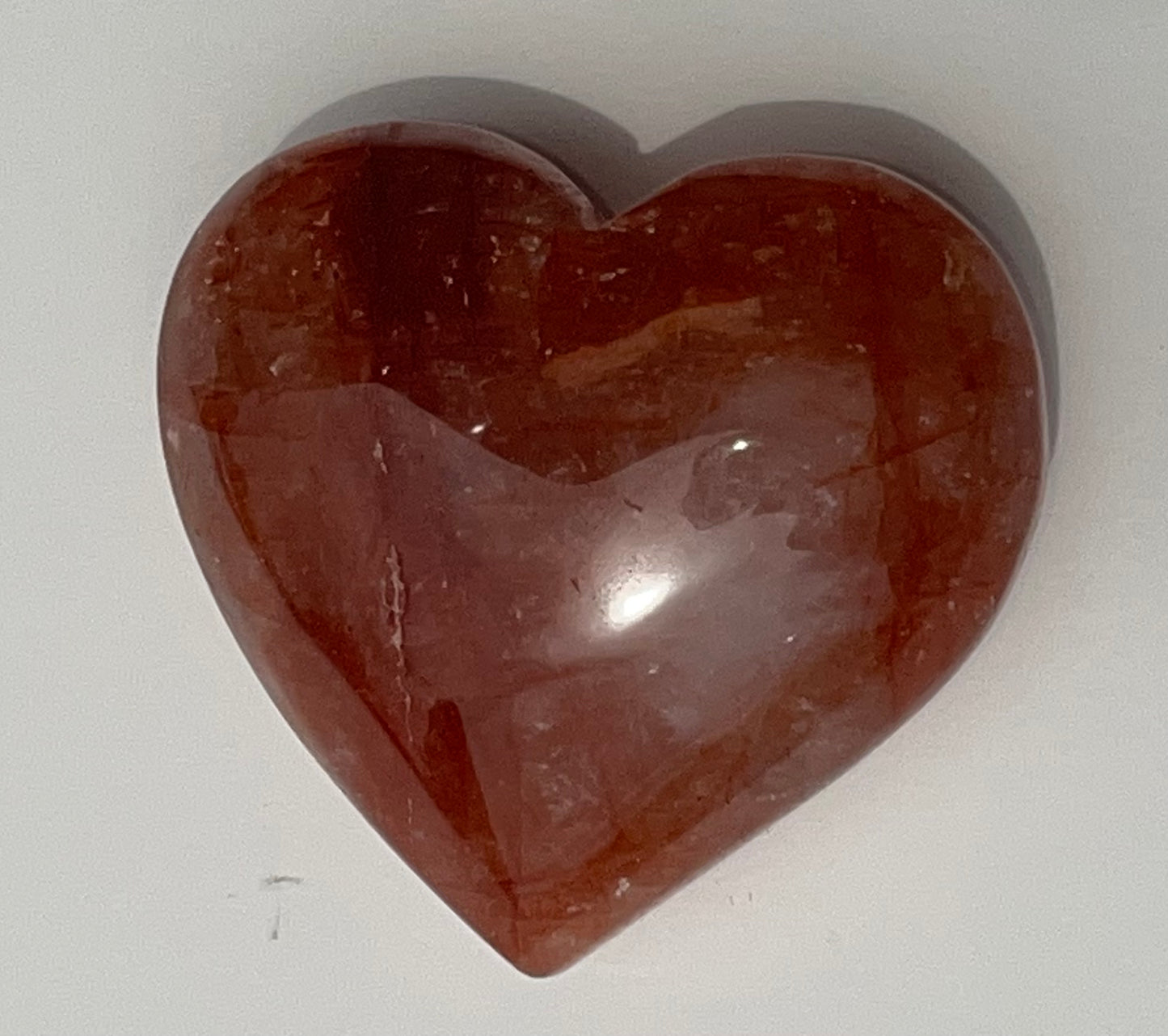 Fire Quartz Heart Carving, 2 inch