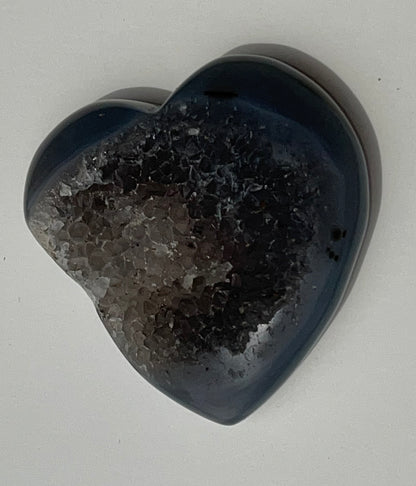 Druzy Agate Heart Carving