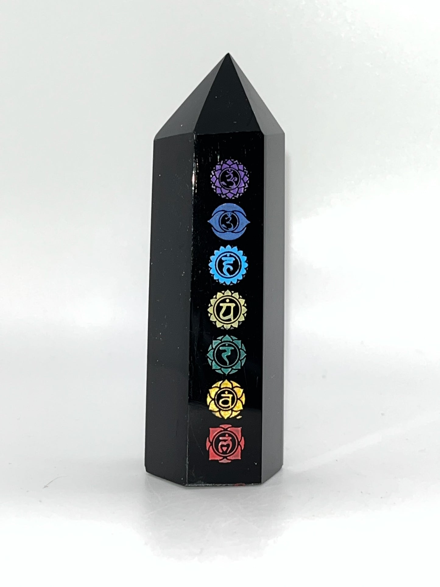 Black Obsidian, 7 Chakra Towers, 4inch unique material