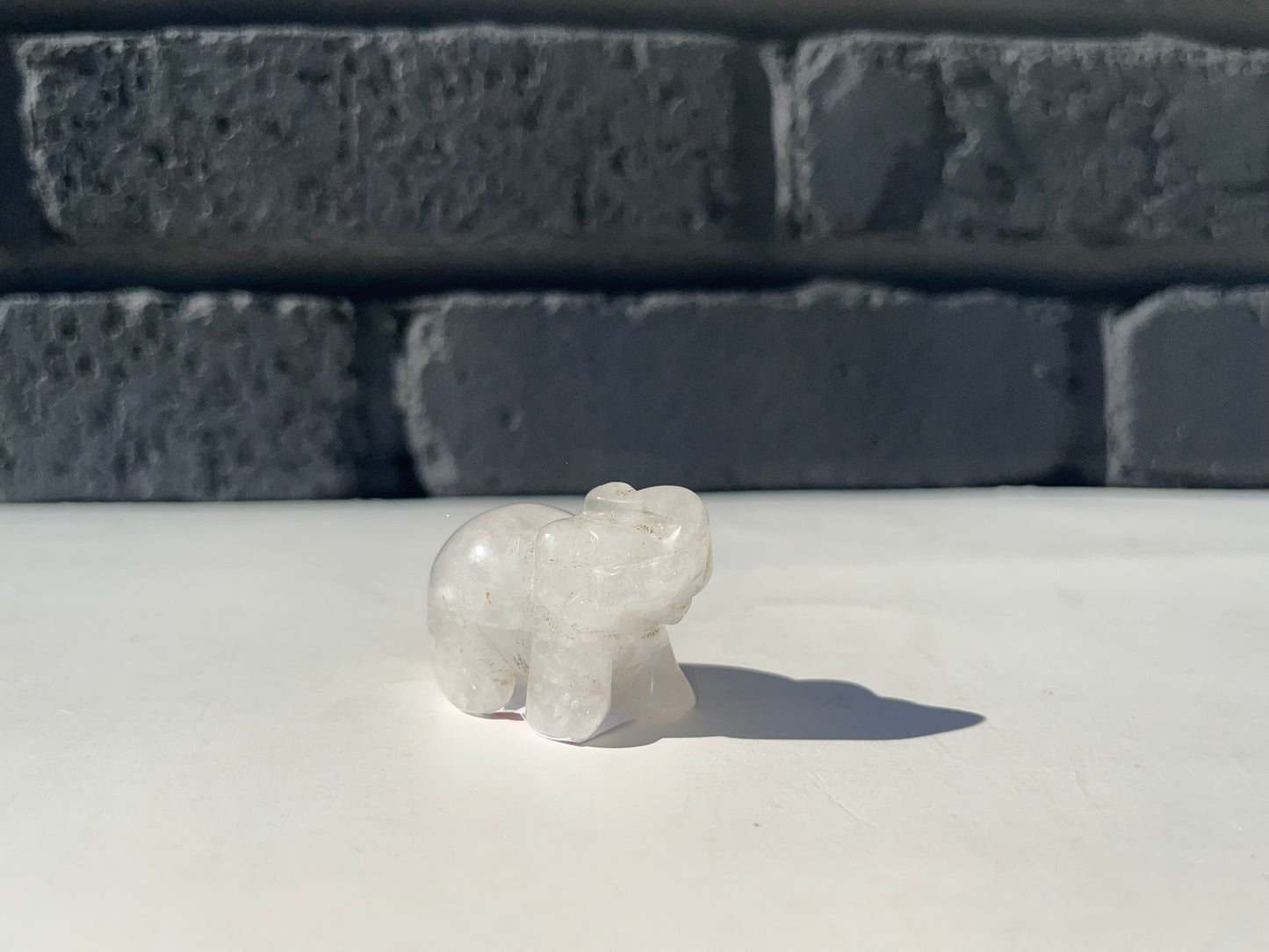 Crystal Elephant Carving, 1 inch