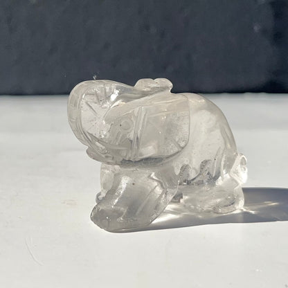 Crystal Elephant Carving, 1 inch