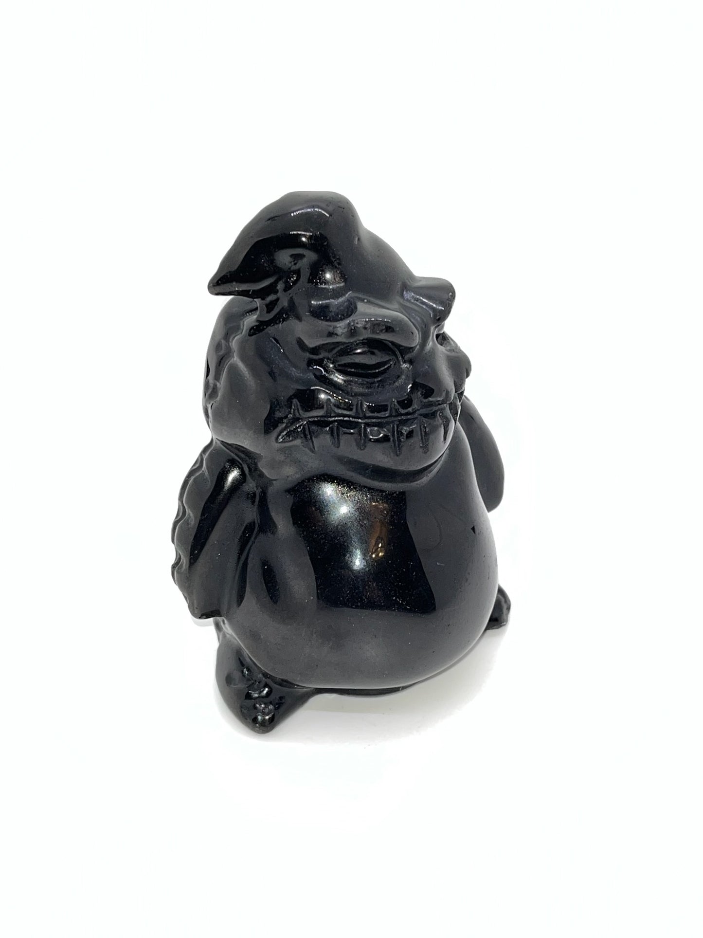 Black Obsidian Oogie Boogie Real Crystal Carvings, 4 inch