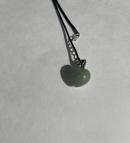 Green Aventurine Heart Pendant Necklace