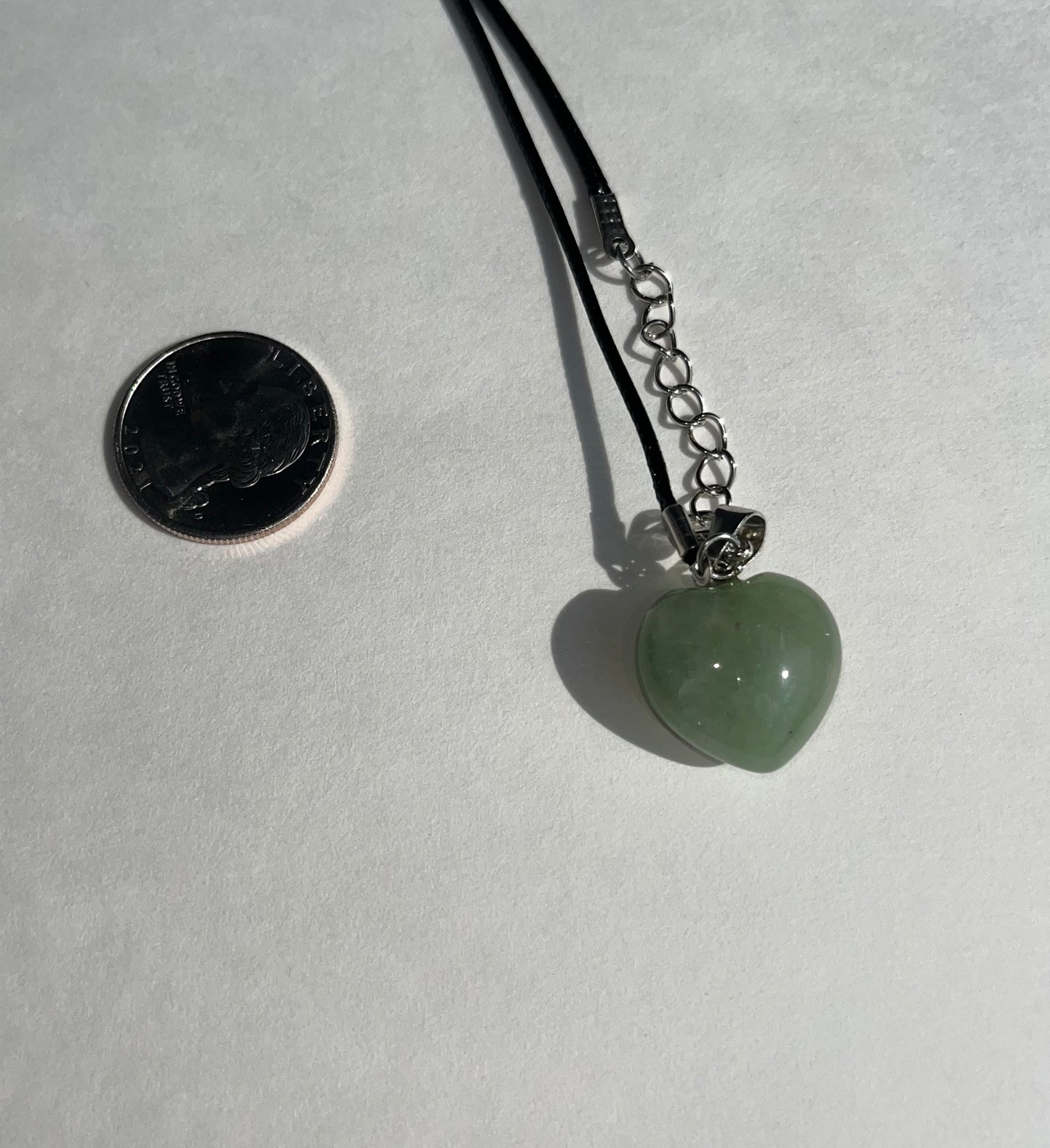 Green Aventurine Heart Pendant Necklace